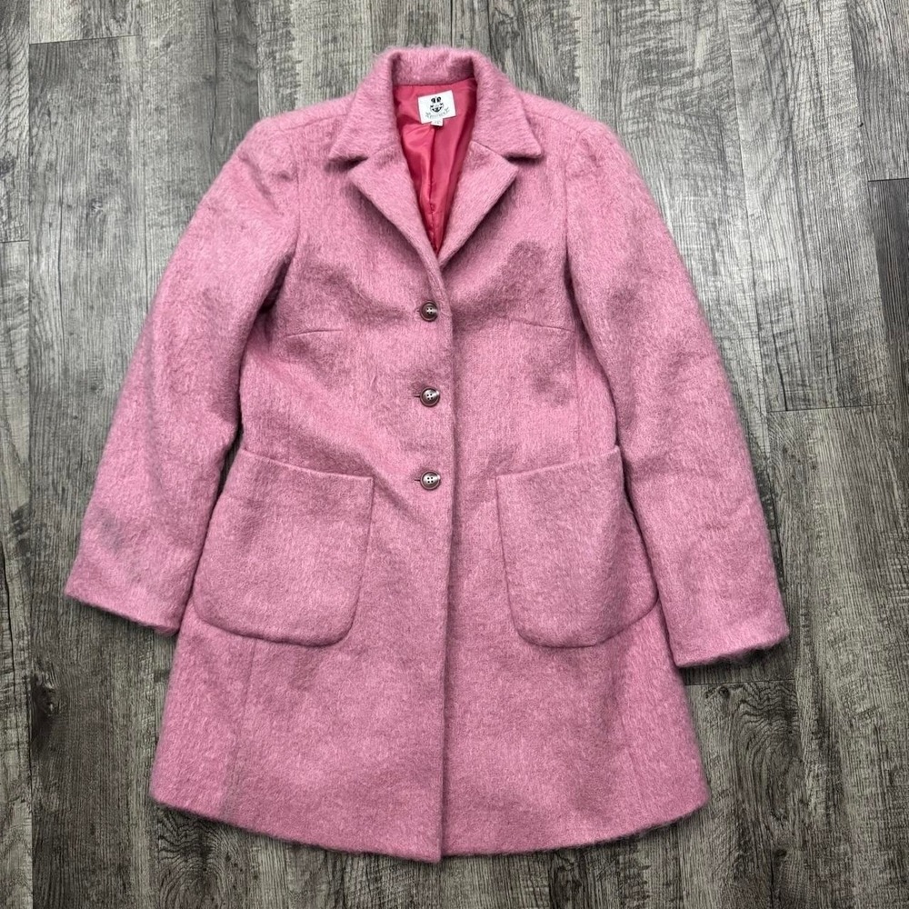 Vintage Renfrew Pink Mohair Trench Coat Jacket Made in USA Sz 10